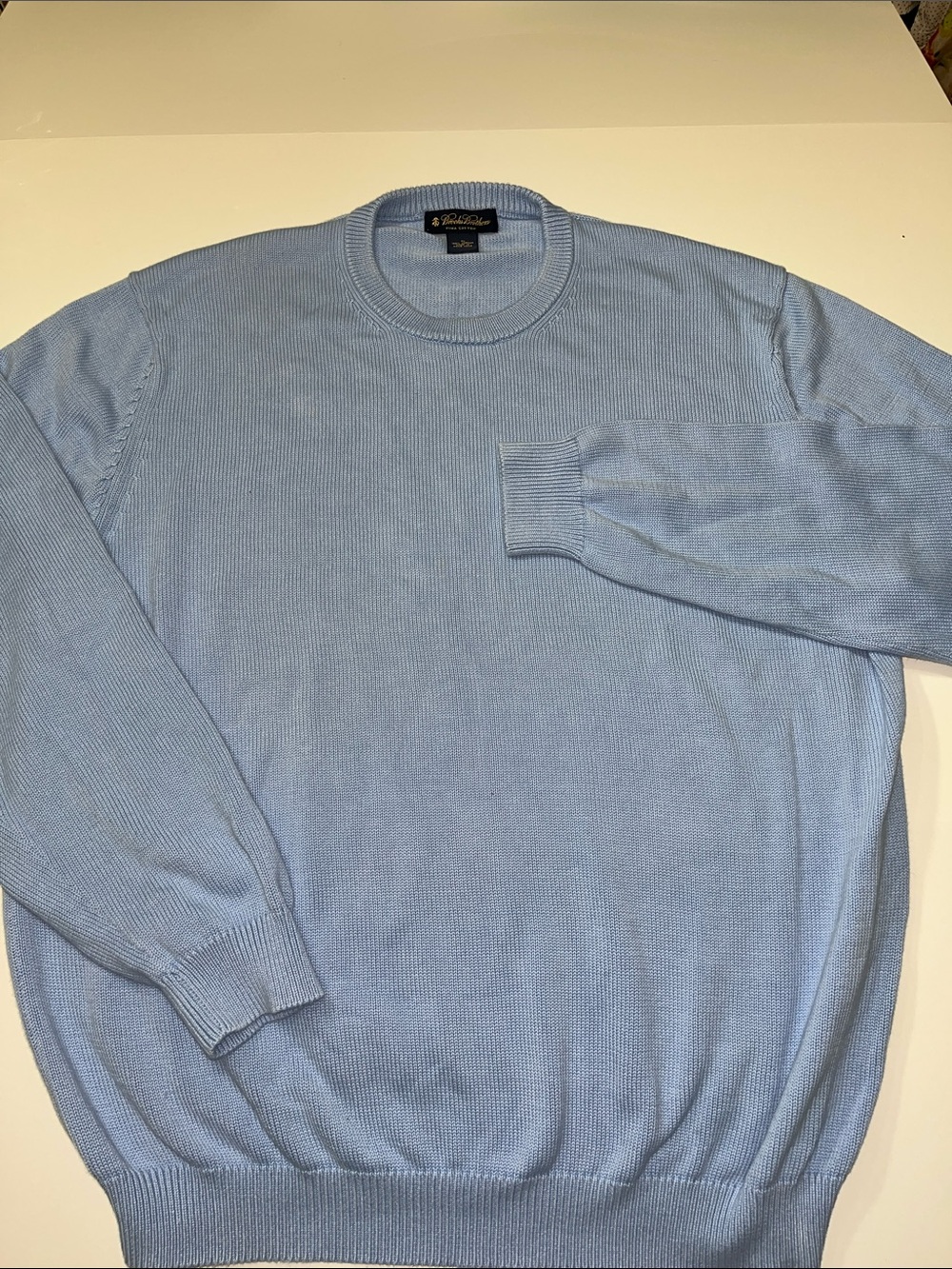 Lands' End Men's Pale Blue Crewneck Sweater